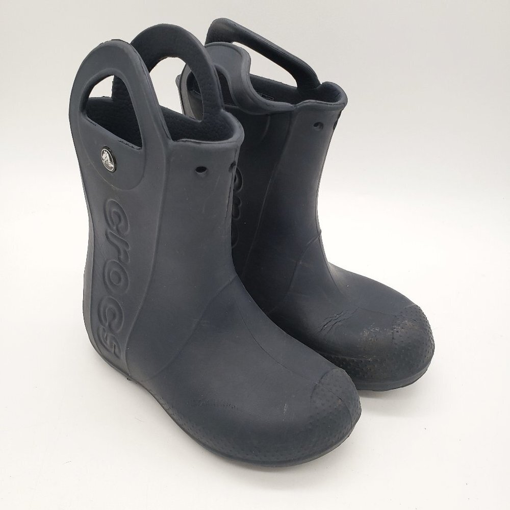 CROCS Kids Handle It Waterproof Boots Children’s size 13 Girls Boys Dark Blue